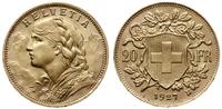 20 franków 1927 B, Berno, złoto 6.45 g, wyśmieni