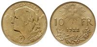 10 franków 1922 B, Berno, złoto 3.21 g, Fr. 504,