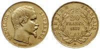 20 franków 1857 , Paryż, złoto 6.45 g, Fr. 573, 