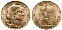 20 franków 1910, Paryż, złoto 6.46 g, wyśmienite
