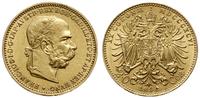 20 koron 1896, Wiedeń, złoto 6.77 g, bardzo ładn