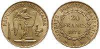 20 franków 1878 A, Paryż, złoto 6.44 g, pięknie 