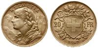 20 franków 1947 B, Berno, złoto 6.44 g, wyśmieni