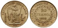 20 franków 1886 A, Paryż, złoto 6.45 g, bardzo ł