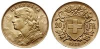 20 franków 1922/B, Berno, typ Vreneli, złoto 6.4