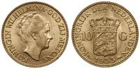 10 guldenów 1933, Utrecht, złoto 6.71 g, piękne,