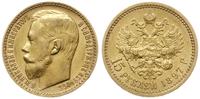 15 rubli 1897 АГ, Petersburg, złoto 12.87 g, ste