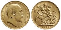 funt 1906, Londyn, złoto 7.98 g, bardzo ładne, S