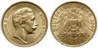 20 marek 1907 A, Berlin, złoto 7.96 g, pięknie z
