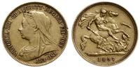 1/2 funta 1897 S, Sydney, złoto 3.93 g, rzadkie,