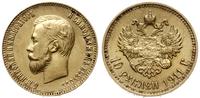 10 rubli 1911 ЭБ, Petersburg, złoto 8.59 g, ładn