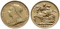 funt 1897 M, Melbourne, złoto 7.99 g, bardzo ład