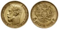 5 rubli 1898 АГ, Petersburg, złoto 4.29 g, piękn