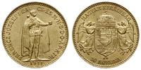 10 koron 1911 KB, Kremnica, złoto 3.38 g, ładne,