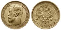 5 rubli 1899 (ФЗ), Petersburg, złoto 4.30 g, pię