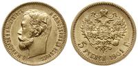 5 rubli 1901 (ФЗ), Petersburg, złoto 4.29 g, pię