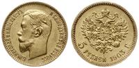 5 rubli 1903 (АР), Petersburg, złoto 4.30 g, pię