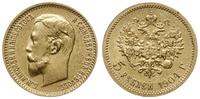 5 rubli 1904 (АР), Petersburg, złoto 4.30 g, pię
