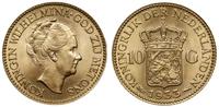 10 guldenów 1933 , Utrecht, złoto 6.72 g, piękni