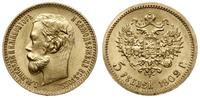 5 rubli 1902 (AP), Petersburg, złoto 4.30 g, pię