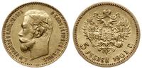 5 rubli 1901 (ФЗ), Petersburg, złoto 4.30 g, Bit