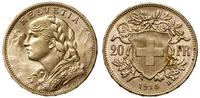20 franków 1915 B, Berno, złoto 6.44 g, pięknie 