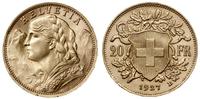 20 franków 1927 B, Berno, złoto 6.45 g, piękne, 