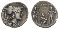 denar 137 pne, Rzym, Aw: Popiersie Marsa w hełmi