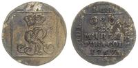 grosz srebrem 1767, Warszawa, odmiana z węższą k