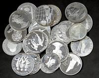 srebro lokacyjne 27 monet różne lata/różne kraje