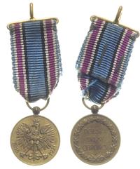 medal za Wojnę 1918-1921, miniaturka medalu, wst