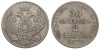 30 kopiejek = 2 złote 1838/MW, Warszawa, ogon Or