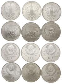 srebro lokacyjne 6x 10 rubli 1977-78, Moskwa/Len