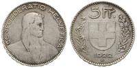 5 franków 1922/B, Berno, srebro 24.95 g, rzadki,