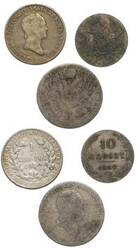 lot monet Aleksandra I, 2x 1 zł i 10 groszy rożn