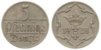 5 fenigów 1928, Berlin, miedzionikiel, rzadki ro