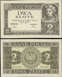 2 złote 26.02.1936, pomarszczony papier, banknot