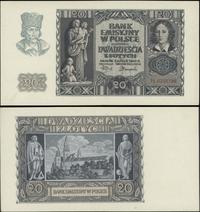 20 złotych 1.03.1940, seria H, piękne, na dolnym
