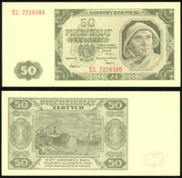 50 złotych 1.07.1948, seria EL, na górnym margin