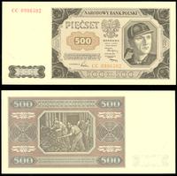 500 złotych 1.07.1948, seria CC, prawy górny róg