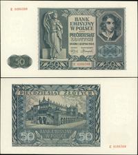 50 złotych 1.08.1941, seria E, wyśmienite, Miłcz