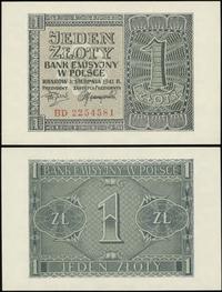 1 złoty 01.08.1941, seria BD, idealny stan zacho