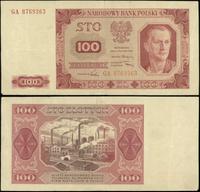 100 złotych 01.07.1948, seria GA odmiana bez ram
