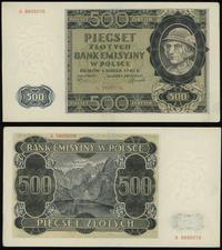 500 złotych 01.03.1940, seria A, Miłczak 98