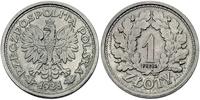1 złoty 1928,  Próbna złotówka, Nominał w wieńcu