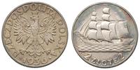2 złote 1936, Warszawa, Żaglowiec, patyna, Parch