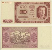 100 złotych 1.07.1948, seria KR, bardzo delikatn