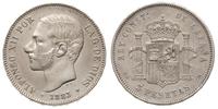 5 peset 1883/MS-M, Madryt, srebro 24.90 g, KM 68