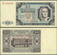 20 złotych 1.07.1948, seria HU, po środku niewie