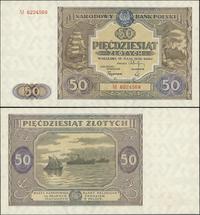 50 złotych 15.05.1946, seria M, piękne, Miłczak 